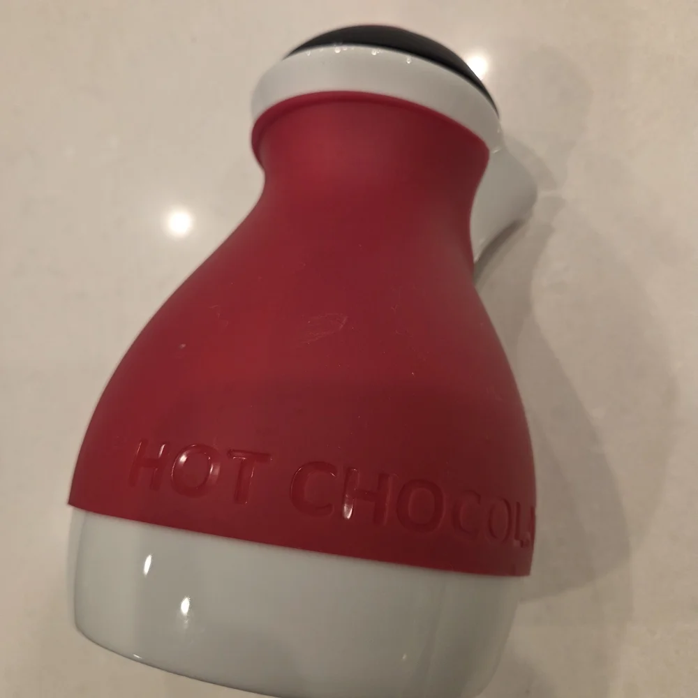 Williams Sonoma Red and White Hot Chocolate Pot